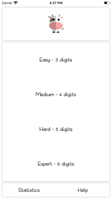 Emulate iPhone app Bulls Cows Code Breaker using MyAndroid