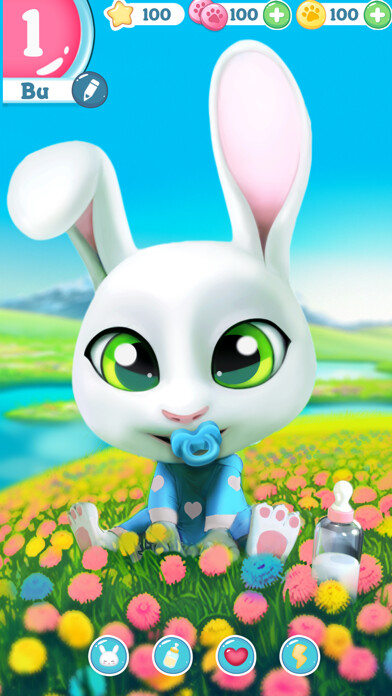Emulate iPhone app Bu my Bunny virtual pets care using MyAndroid