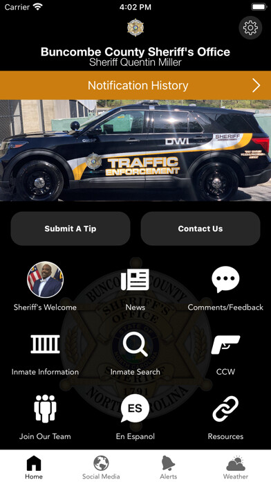 Emulate iPhone app Buncombe County Sheriff (NC) using MyAndroid