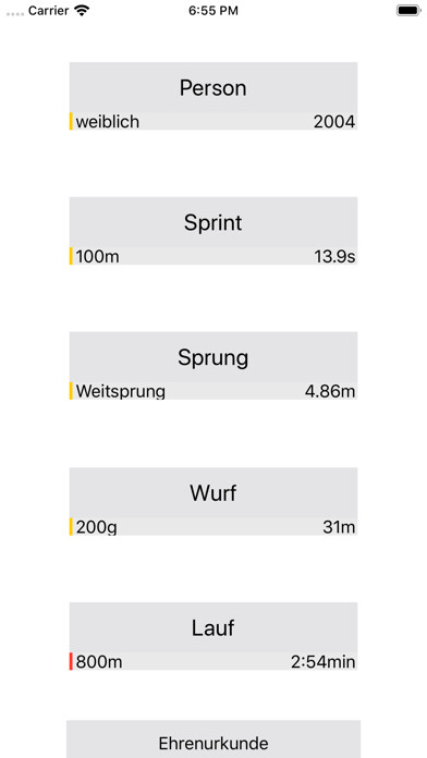 Emulate iPhone app Bundesjugendspiele Punkte using MyAndroid