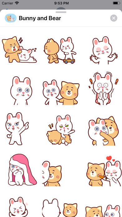 Emulate iPhone app Bunny and Bear Animated using MyAndroid