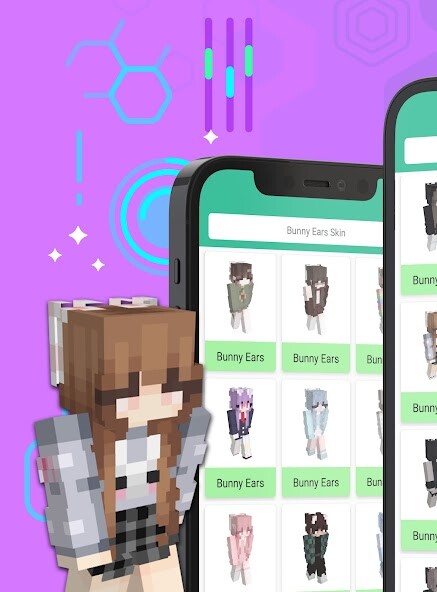 Run android online APK Bunny Ears Skin For Minecraft from MyAndroid or emulate Bunny Ears Skin For Minecraft using MyAndroid