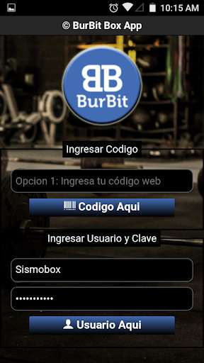 Emulate Android APK BurBit Gestion de CrossFit Box