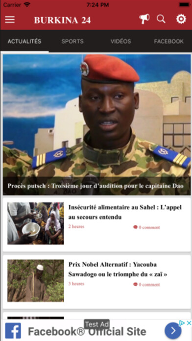 Emulate iPhone app Burkina 24 app using MyAndroid