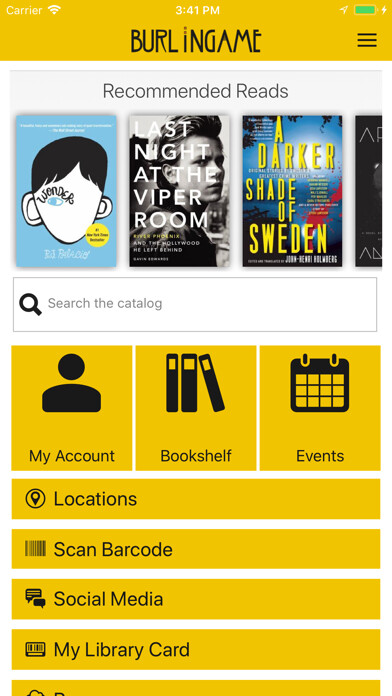 Emulate iPhone app Burlingame Library using MyAndroid