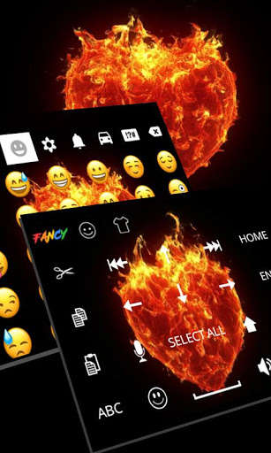 Emulate Android APK Burning Heart Keyboard Theme