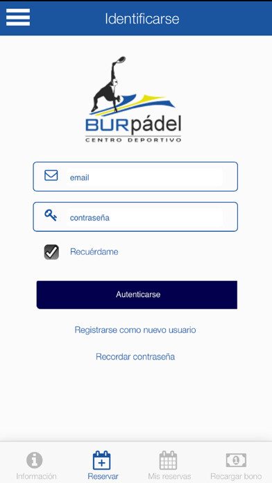 Emulate iPhone app BurPadel Reservas using MyAndroid Emulate iPhone app BurPadel Reservas using MyAndroid