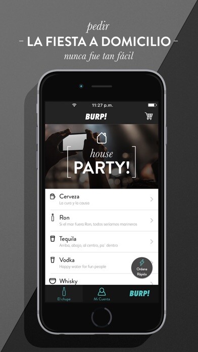 Emulate iPhone app BURP! - Alcohol a domicilio using MyAndroid
