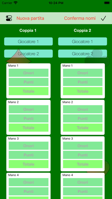 Emulate iPhone app Burraco Score Light using MyAndroid