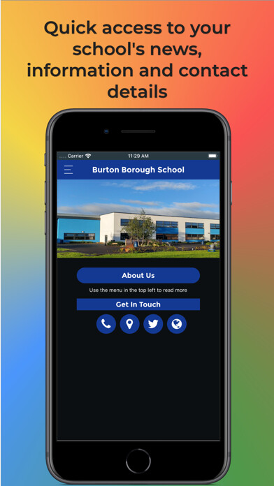 Emulate iPhone app Burton Borough School using MyAndroid