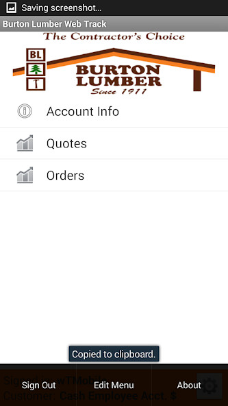 Emulate iPhone app Burton Lumber Web Track using MyAndroid Emulate iPhone app Burton Lumber Web Track using MyAndroid