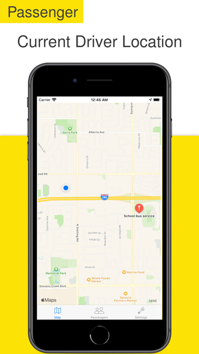 Emulate iPhone app Busbell - Locate driver on map using MyAndroid