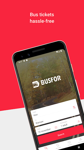 Emulate iPhone app BUSFOR – bus tickets using MyAndroid