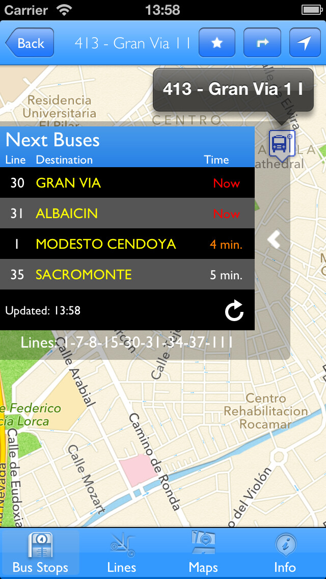 Emulate iPhone app BusGranada - Your best tour guide for getting around Granada using MyAndroid Emulate iPhone app BusGranada - Your best tour guide for getting around Granada using MyAndroid