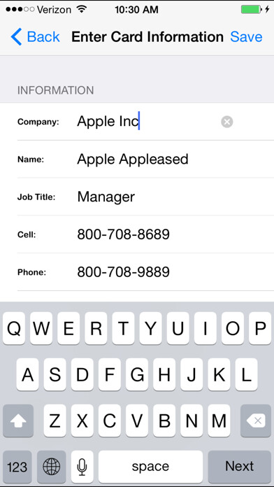 Emulate iPhone app Business Card Design & Share using MyAndroid Emulate iPhone app Business Card Design & Share using MyAndroid