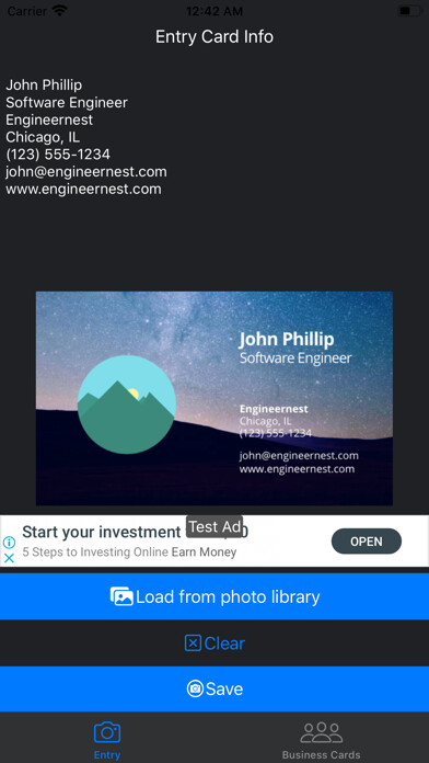 Emulate iPhone app Business Card Holder using MyAndroid Emulate iPhone app Business Card Holder using MyAndroid