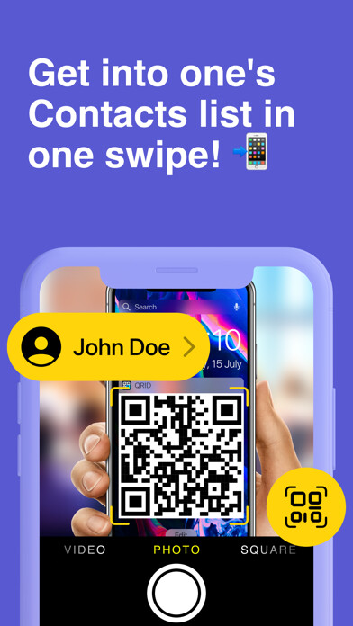 Emulate iPhone app Business card in QR code QRID using MyAndroid