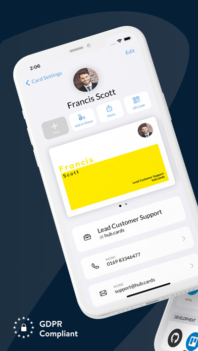 Emulate iPhone app Business Cards from hub.cards using MyAndroid Emulate iPhone app Business Cards from hub.cards using MyAndroid