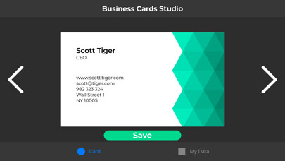 Emulate iPhone app Business Cards Studio using MyAndroid