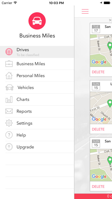 Emulate iPhone app Business Miles using MyAndroid