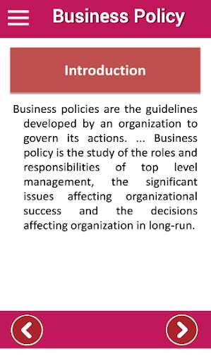 Run android online APK Business Policy - educational app for students from MyAndroid or emulate Business Policy - educational app for students using MyAndroid
