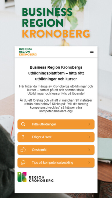 Emulate iPhone app Business Region Kronoberg using MyAndroid