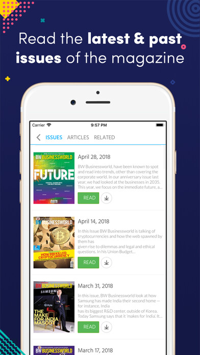 Emulate iPhone app Businessworld India using MyAndroid