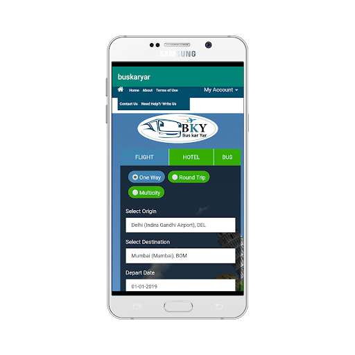 Run android online APK BusKarYar - Flights, Hotels and Bus from MyAndroid or emulate BusKarYar - Flights, Hotels and Bus using MyAndroid