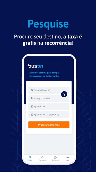 Emulate iPhone app Buson: Passagens de ônibus using MyAndroid