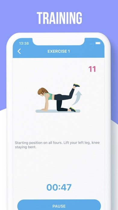 Emulate iPhone app Butt And Legs Workout using MyAndroid
