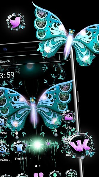 Run android online APK Butterfly Glitter Themes from MyAndroid or emulate Butterfly Glitter Themes using MyAndroid