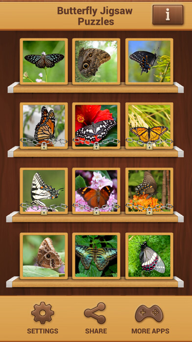 Emulate iPhone app Butterfly Jigsaw Puzzles - Cool Puzzle Games using MyAndroid