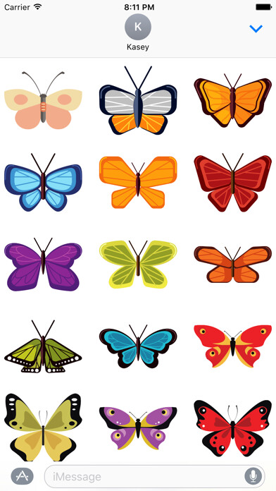 Emulate iPhone app Butterfly Sticker Pack using MyAndroid Emulate iPhone app Butterfly Sticker Pack using MyAndroid