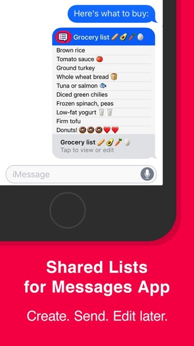 Emulate iPhone app BuyMilk: Lists in iMessage using MyAndroid
