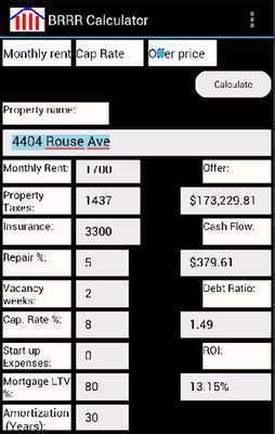 Emulate Android APK Buy Repair Rent Refinance Real Estate Calculator