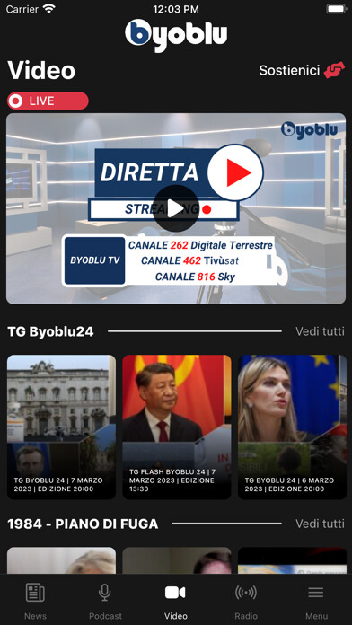 Emulate iPhone app Byoblu - La Tv dei cittadini using MyAndroid Emulate iPhone app Byoblu - La Tv dei cittadini using MyAndroid