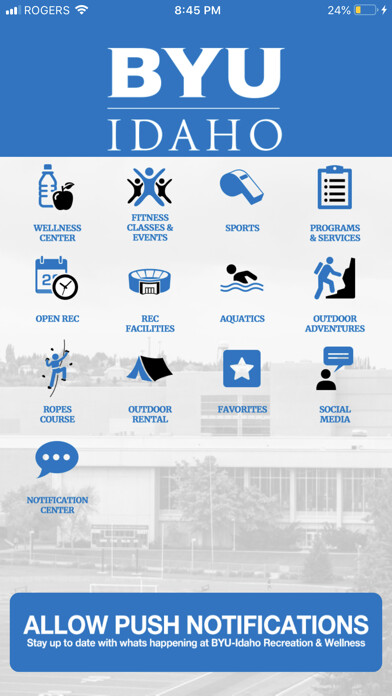 Emulate iPhone app BYUI Rec & Wellness using MyAndroid