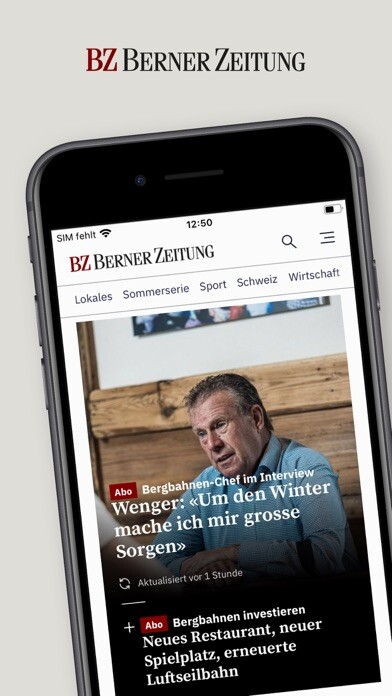 Emulate iPhone app BZ Berner Zeitung - News using MyAndroid Emulate iPhone app BZ Berner Zeitung - News using MyAndroid