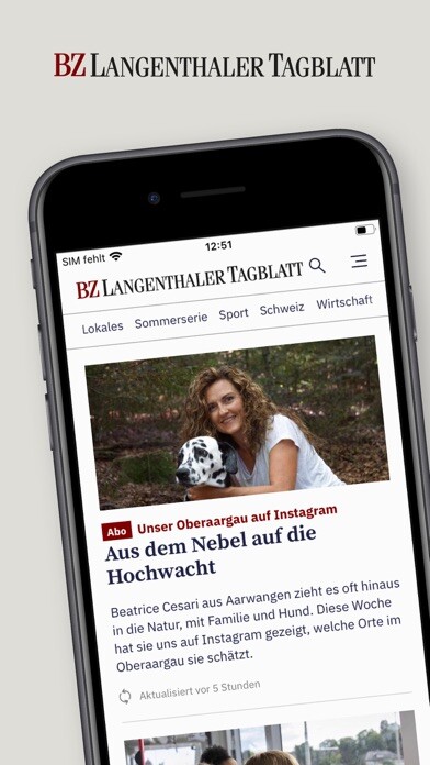Emulate iPhone app BZ Langenthaler Tagblatt using MyAndroid Emulate iPhone app BZ Langenthaler Tagblatt using MyAndroid