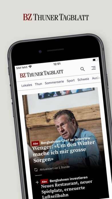 Emulate iPhone app BZ Thuner Tagblatt - News using MyAndroid Emulate iPhone app BZ Thuner Tagblatt - News using MyAndroid