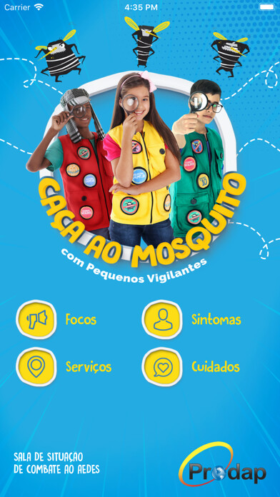 Emulate iPhone app Caça ao Mosquito using MyAndroid
