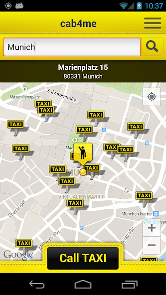 Run android online APK cab4me taxi finder from MyAndroid or emulate cab4me taxi finder using MyAndroid