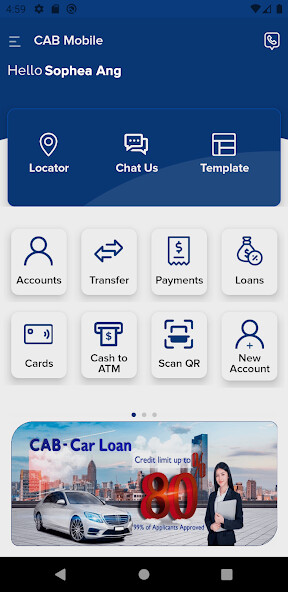 Run android online APK CAB Bank Mobile from MyAndroid or emulate CAB Bank Mobile using MyAndroid