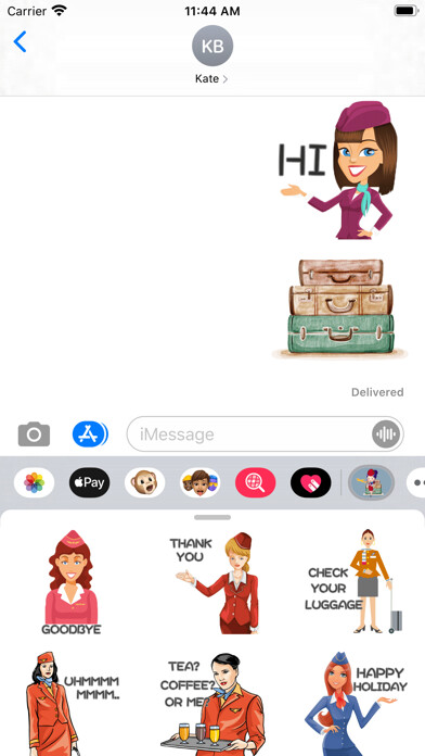 Emulate iPhone app Cabin Crew Emoji Stickers using MyAndroid Emulate iPhone app Cabin Crew Emoji Stickers using MyAndroid
