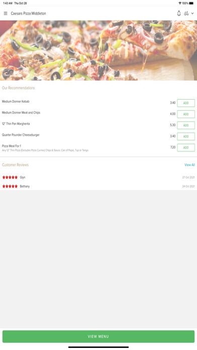 Emulate iPhone app Caesars Pizza Middleton using MyAndroid Emulate iPhone app Caesars Pizza Middleton using MyAndroid