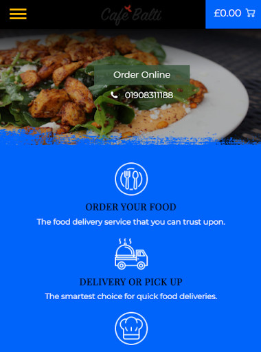 Run android online APK Cafe Balti Restaurant from MyAndroid or emulate Cafe Balti Restaurant using MyAndroid