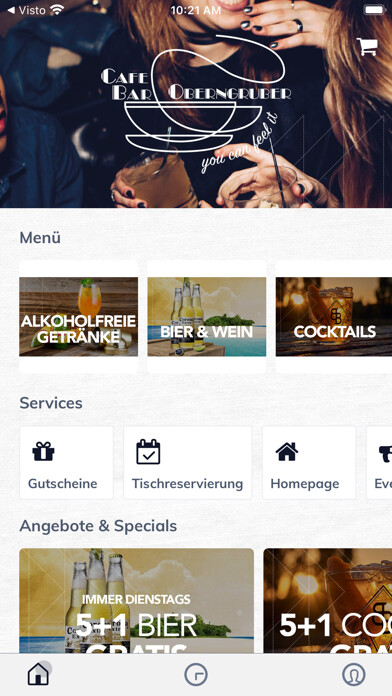 Emulate iPhone app Cafe-Bar Oberngruber using MyAndroid