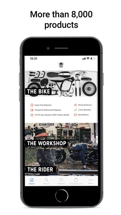 Emulate iPhone app CafeRacerWebshop.com using MyAndroid