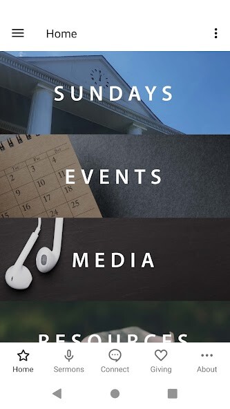 Emulate iPhone app Cahaba Park Church using MyAndroid