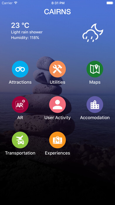 Emulate iPhone app Cairns Travel - Pangea Guides using MyAndroid